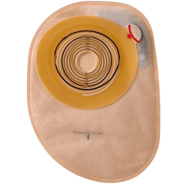 Assura® One-Piece Closed Pouch, Opaque 7" (18cm), Non-Convex, Stoma Opening 1" (25mm) - Box of 30