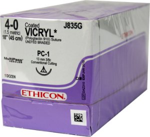 SUTURE 4-0 VICRY RAPID 18" WITH PC-1 NEEDLE 12/BOX