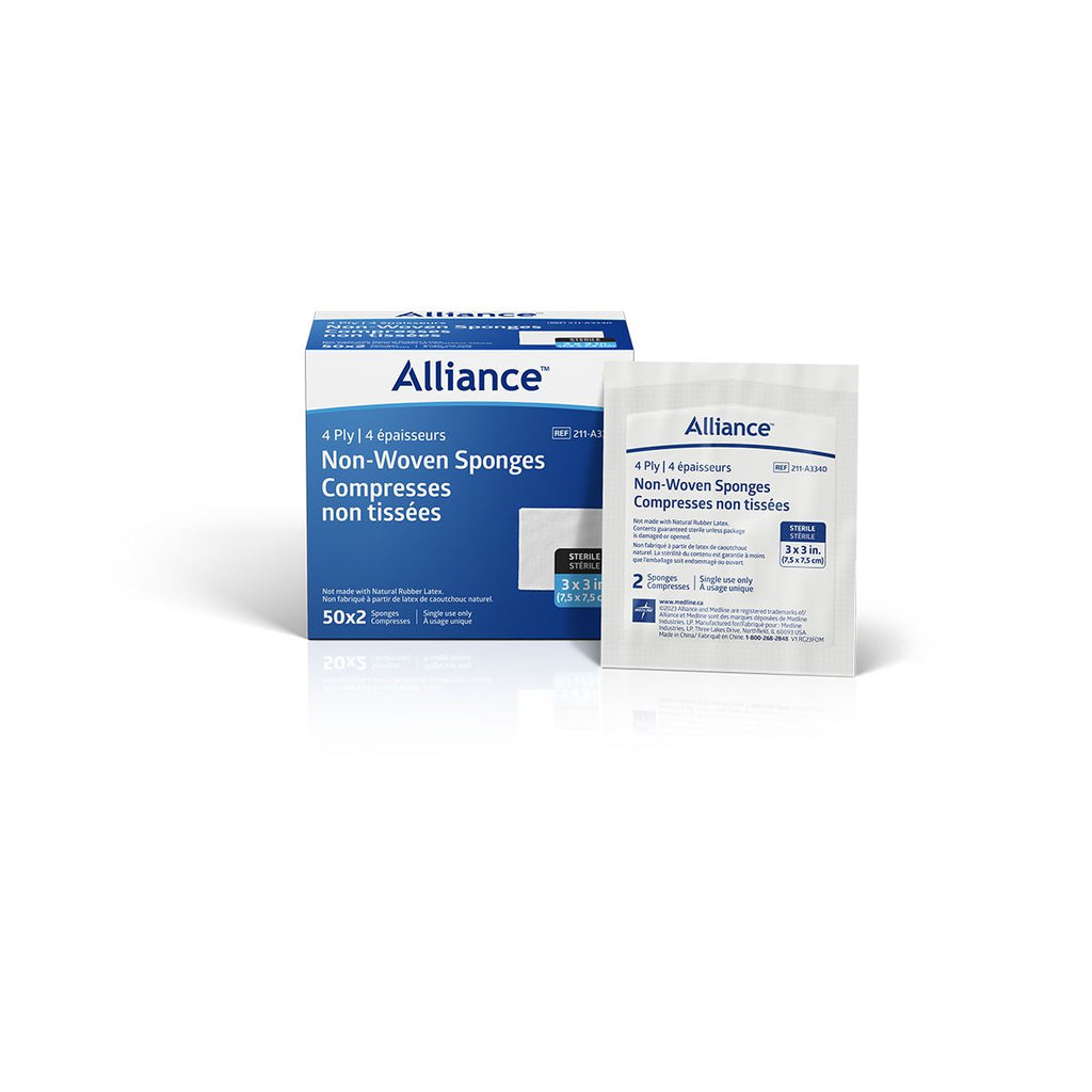 Gauze Sponge Non-Woven 4 Ply Sterile 7.5cm X 7.5cm 50/box