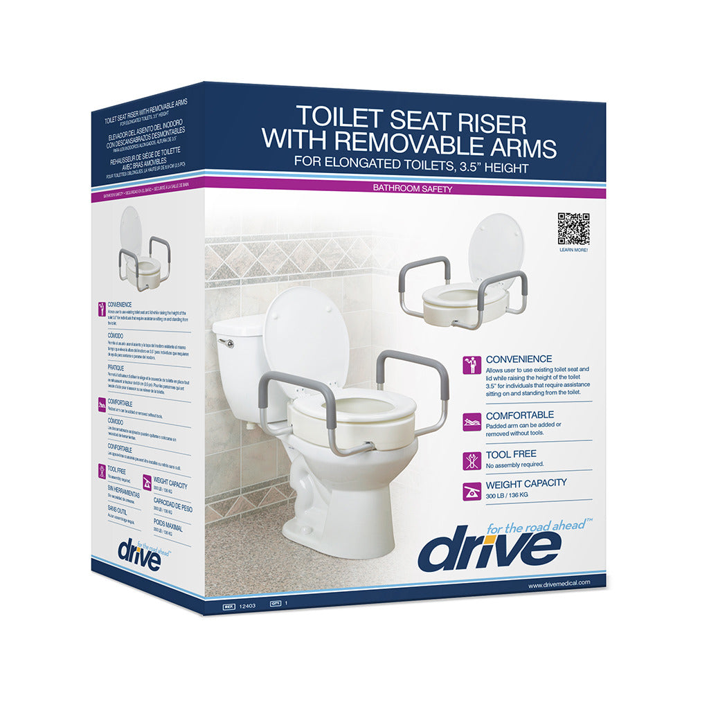 Drive Medical Premium Seat Riser with Removable Arms, Standard Seat