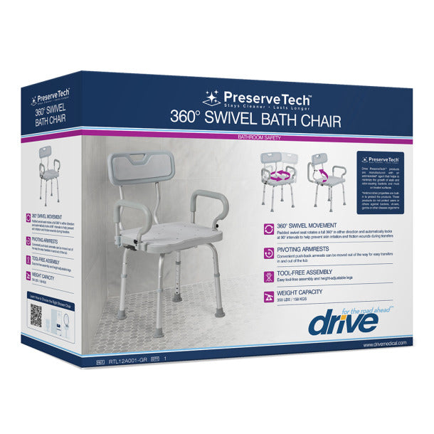 Drive Medical PreserveTech 360° Swivel Bath Chair