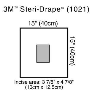 3M 1021 BX/10 DRAPE STERI 40 X 40CM