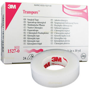 3M 1527-0 BX/24 3M TRANSPORE SURGICAL TAPE 1/2IN X 10 YRDS