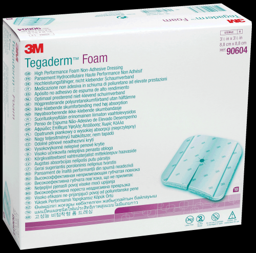 3M 90604 BX/10 TEGADERM FOAM DRESSING NONADHESIVE 3.5IN X 3.5IN