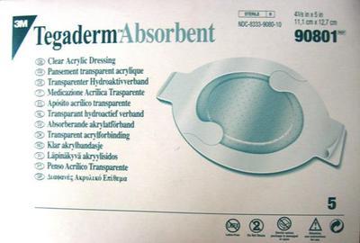 3M 90801 BX/5 TEGADERM ACRYLIC DRESSING MEDIUM OVAL CLEAR , 4.4IN X 5.0IN (11.1CM X 12.7CM)