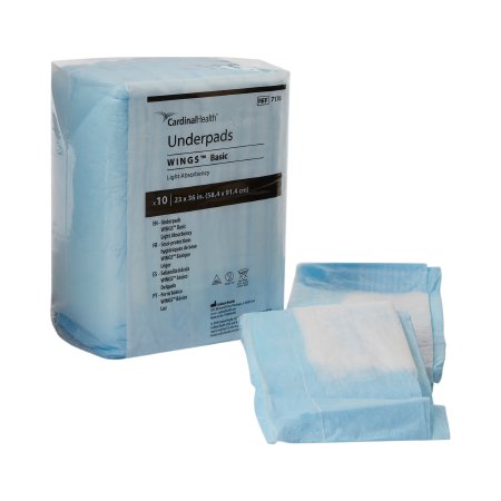 Kendall Disposable Fluff Underpad, Light Absorbency 23" X 36" , Blue