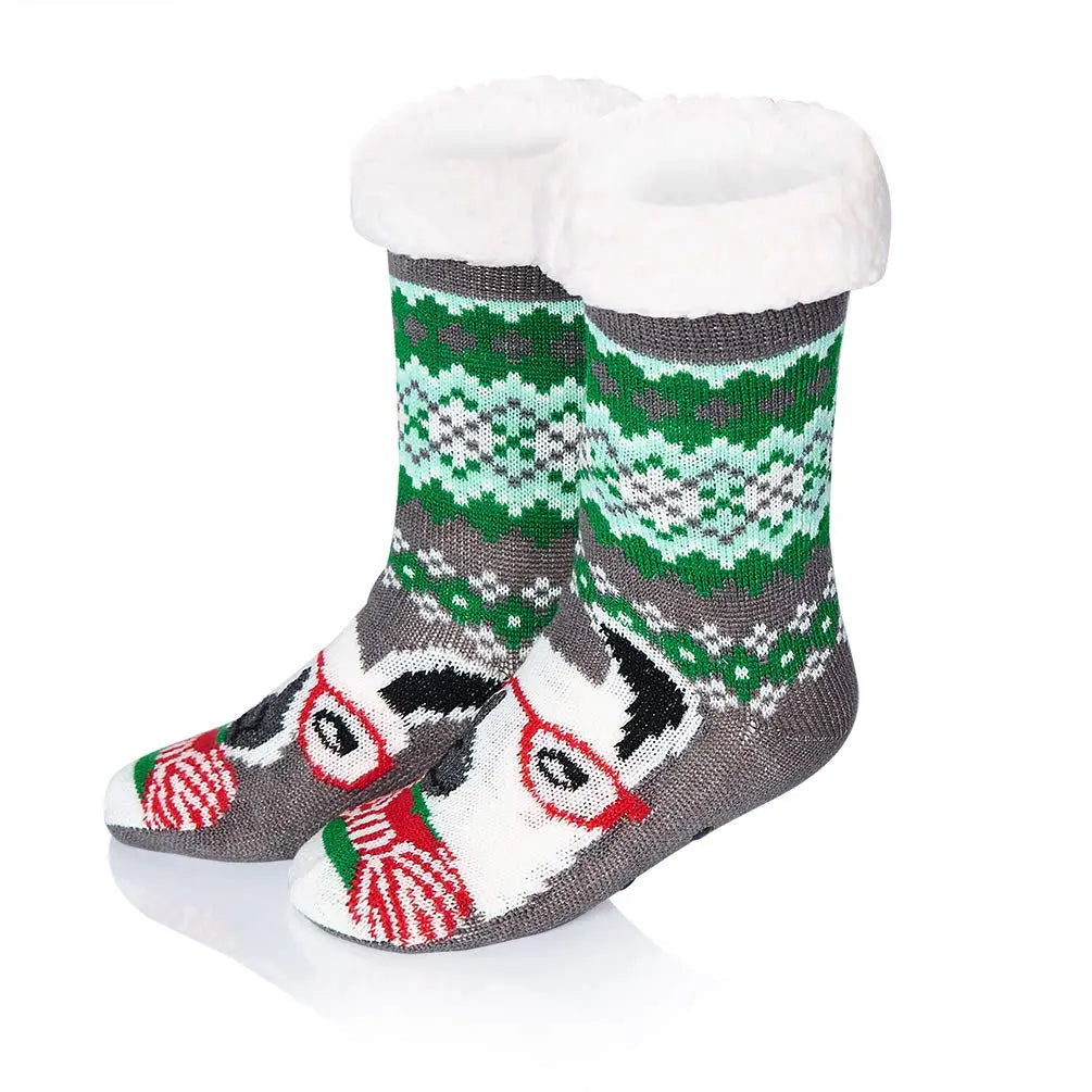 Pk/3pkg (2 Pairs/Pkg) Pudus Infant: 1 Pair - Stripes Blue/Wht/Green & 1 Pair - Paw Print Blue/Wht/Green - Home Health Store Inc