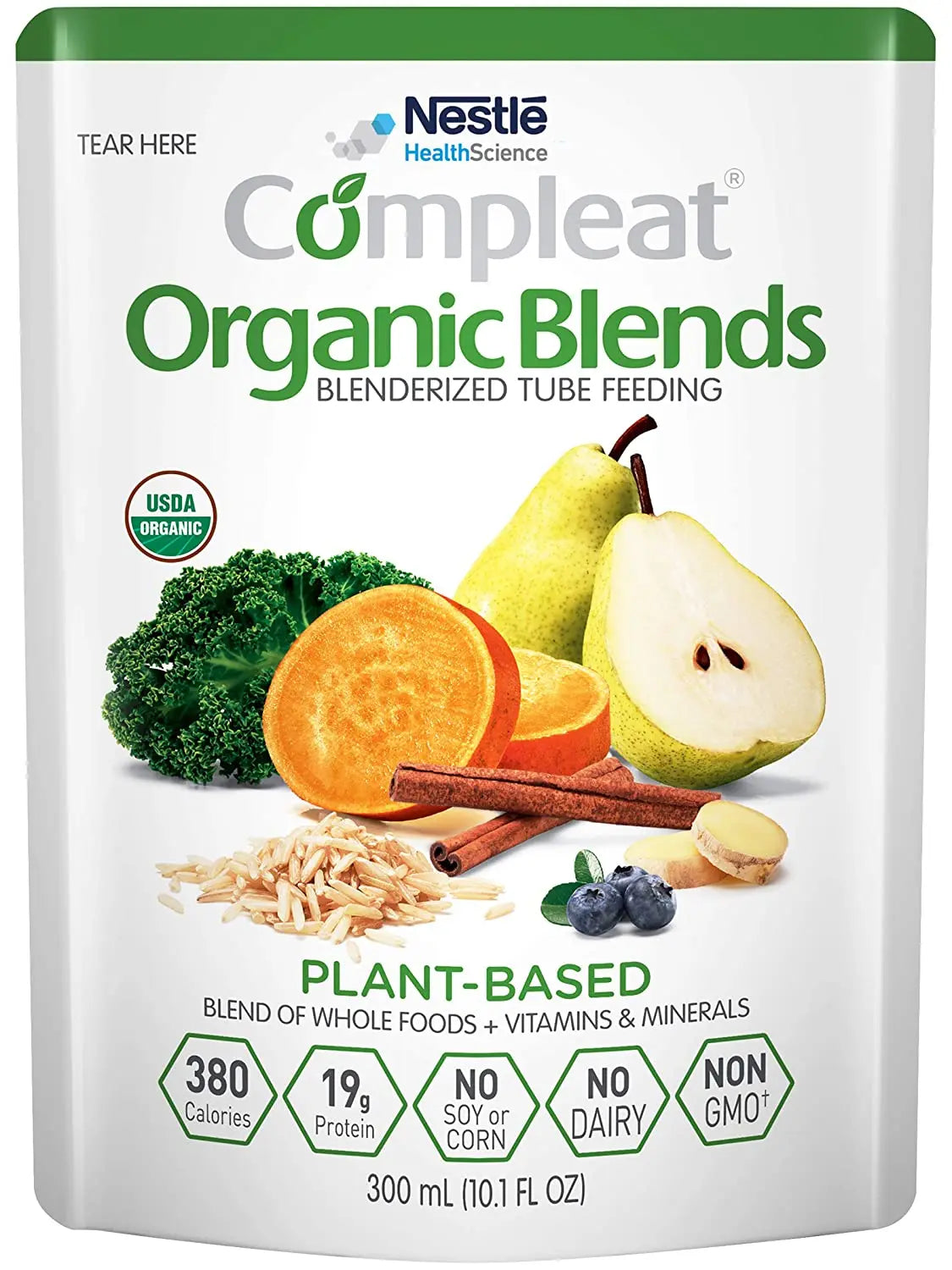 Cs/24 Compleat Organic Blends 300ml 1.25cal/Ml Plant-Based Protein & Fibre No Dairy/Soy/Corn - Home Health Store Inc