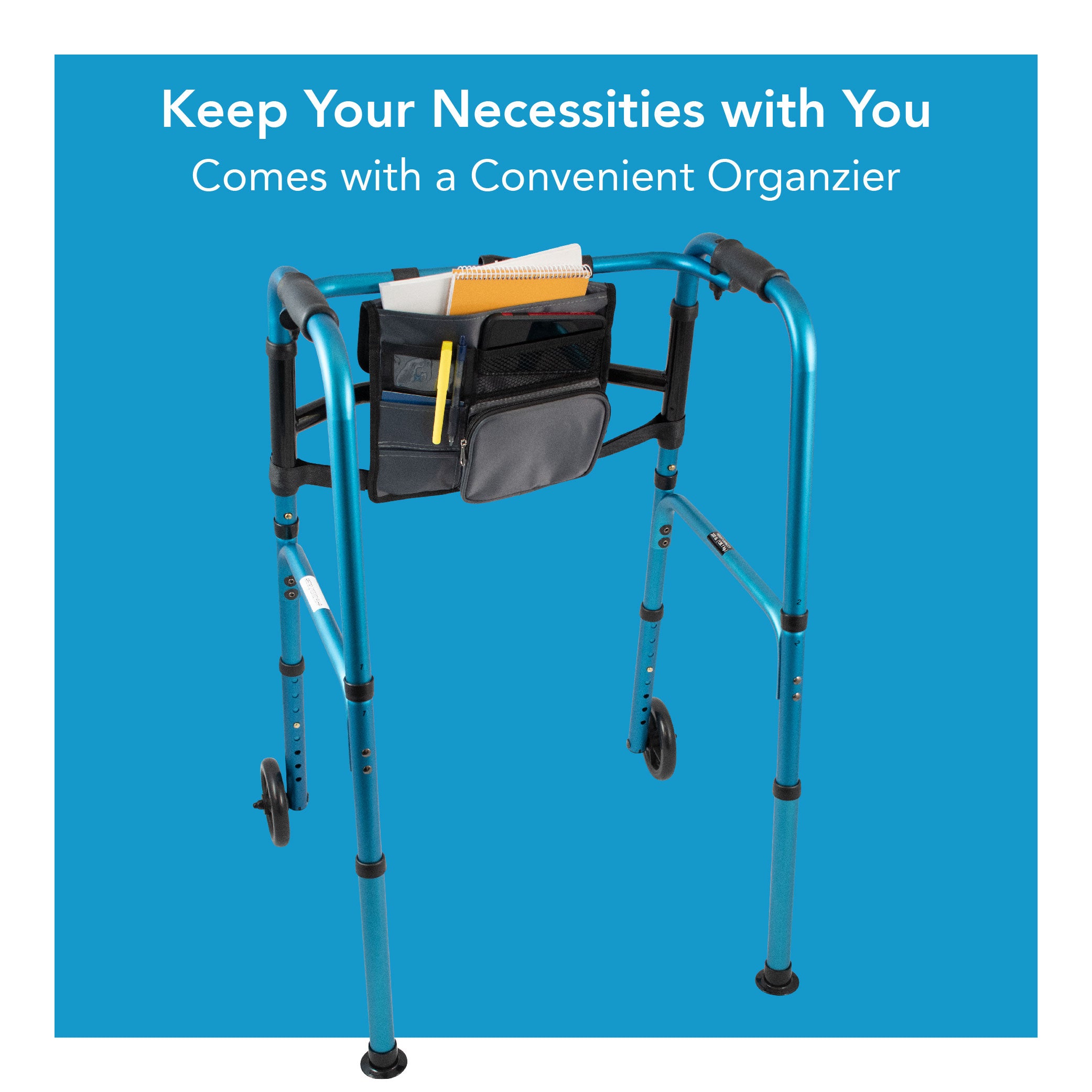 Déambulateur à deux roues avec siège