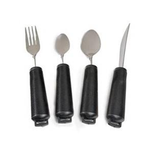 ALI 81424 PK/4 GRIP UTENSIL SET OF 4 INCLUDES KNIFE, FORK, TEA & SOUP SPOONS BENDABLE STAINLESS STEEL (NON-RETURNABLE)