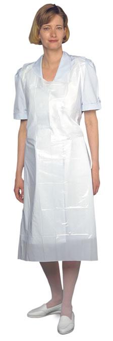 AMG 018-400 (CS10) BX/100 PLASTIC APRON MULTI-PURPOSE WHITE INDIVIDUALLY WRAPPED