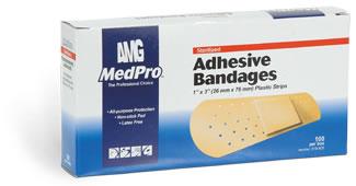 AMG 018-605 BX/100 AMG MEDPRO STERILIZED ADHESIVE BANDAGES, 1" X 3".