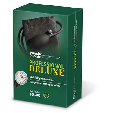 AMG 106-300 EA/1 PHYSIO LOGIC PROFESSIONAL DELUXE ADULT SPHYGMOMANOMETER COMES WITH CASE BLACK LATEX-FREE (10-16IN) (NON RETURNABLE)