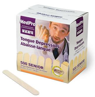 AMG 118-415 (CS/10) BX/500 MEDPRO SENIOR TONGUE DEPRESSOR, WOOD, DISPENSER BOX