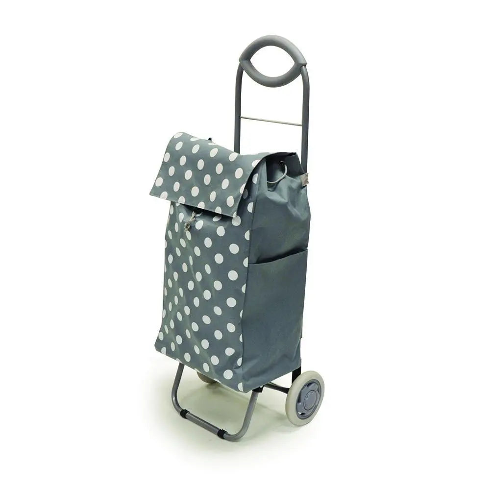 BIOS LF533 EA/1 BIOS ROLLING SHOPPING CART, GREY WITH WHITE POLKA DOTS