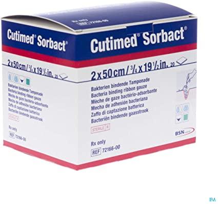 BSN 7216600 BX/20 CUTIMED SORBACT ANTIMICROBIAL RIBBON W/BACTERIA BINDING ACTION 2CM X 50CM
