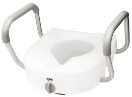 CEX B311CO EA/1 E-Z LOCK RAISED TOILET SEAT W/ PADDED ADJ ARMS-5" HEIGHT ( NON- RETURNABLE)