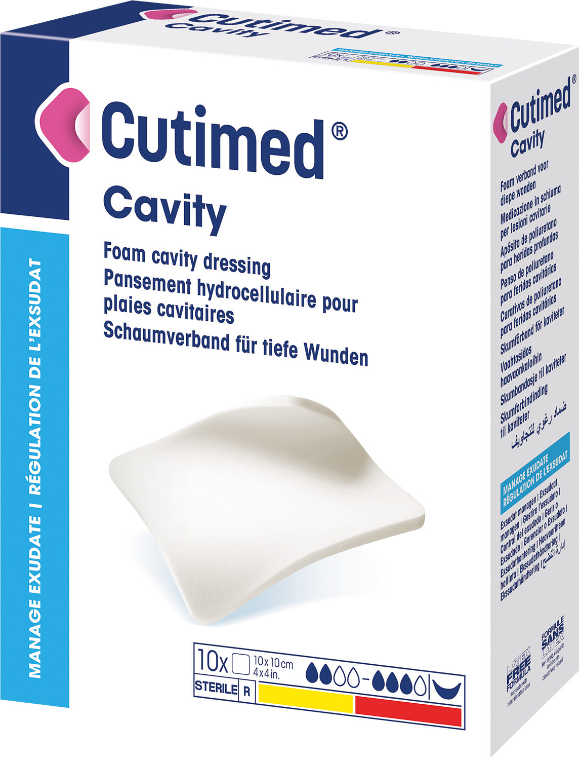 Cutimed Cavity Absorbant Foam Dressing For Deep Wounds 1cm X 1cm - Box Of 10