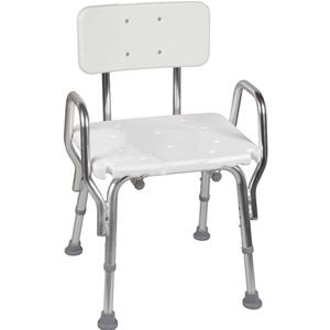 DMC 52217331900 EA/1 DMI SHOWER CHAIR W/ BACKREST, ALUMINUM FRAME.