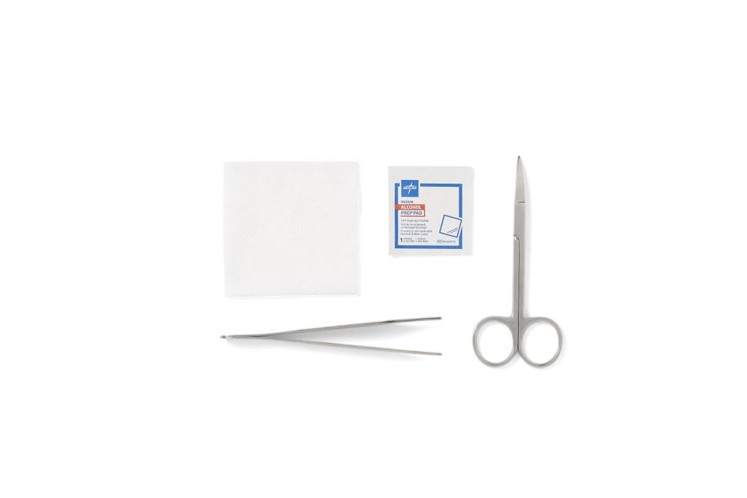 Suture Removal Kit With Littauer Scissors, 3"x3" Gauze & Adson Thumb Forceps Case/100