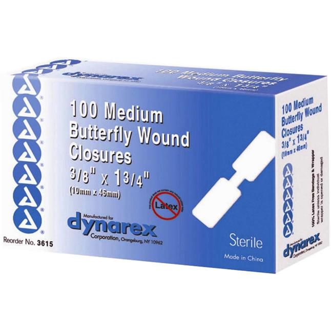 DYN 3616 BX/100 BANDAGE BUTTERFLY WOUND CLOSURE STERILE LARGE