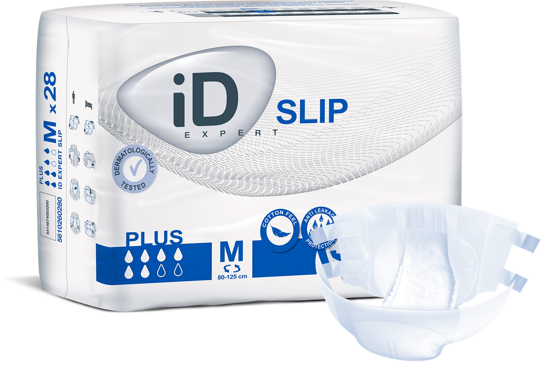 ID 5610260280 CS/4 (28/PKG) ID SLIP PLUS MEDIUM, (31"-49"), 2000ML ABSORBENCY.