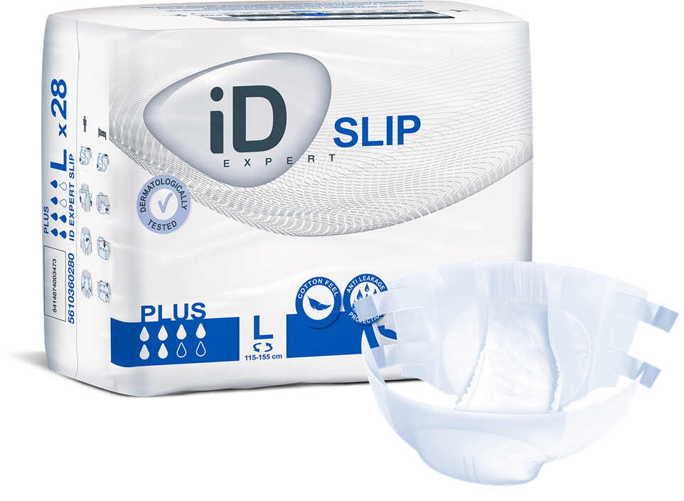 ID 5610360280 CS/4 (28/PKG) ID SLIP PLUS LARGE, (45"-61"), 2350ML ABSORBENCY.
