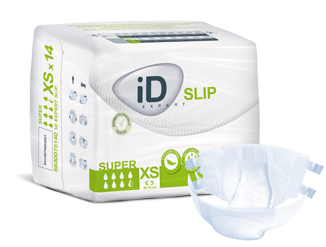 ID 5630075140 CS/12 (14/PKG) ID SLIP SUPER, X-SMALL, (16"-28"), 1550 ML ABSORBENCY.