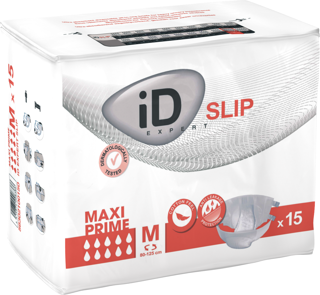 ID 56302100150 CS/3 (15/PKG) ID SLIP TBS MAXI PRIME, MEDIUM, (31"-49"), 4100 ML ABSORBENCY.