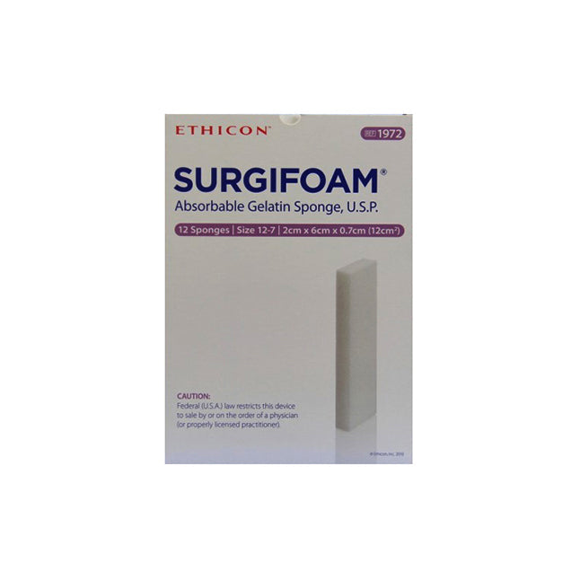 Cs/12 Surgifoam Absorbable Gelatin Sponge 6x2cm