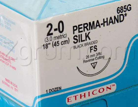 JNJ 685G BX/12 SUTURE CUTICULAR SILK 2/0