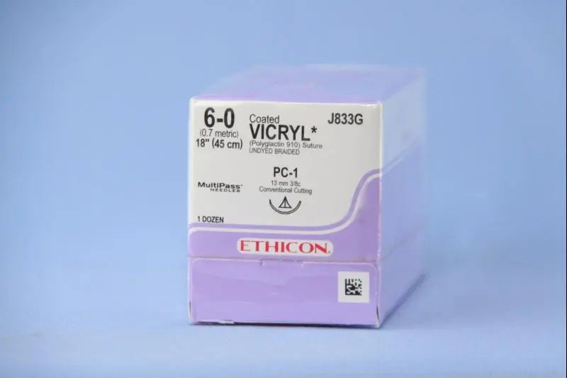 JNJ 833G BX/12 SUTURE 6/0 VICRYLK PC-1