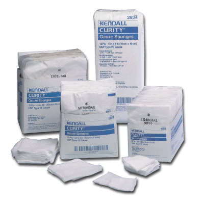 KND 1903 BX/25 (PK/2) CURITY GAUZE SPONGE 3" x 3" STERILE 12-PLY