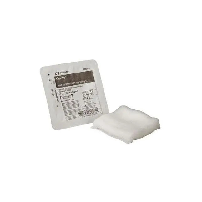KND 2539 TR/10 CURITY GAUZE SPONGE, 12 PLY, ANTIMICROBIAL, 4" X 4"