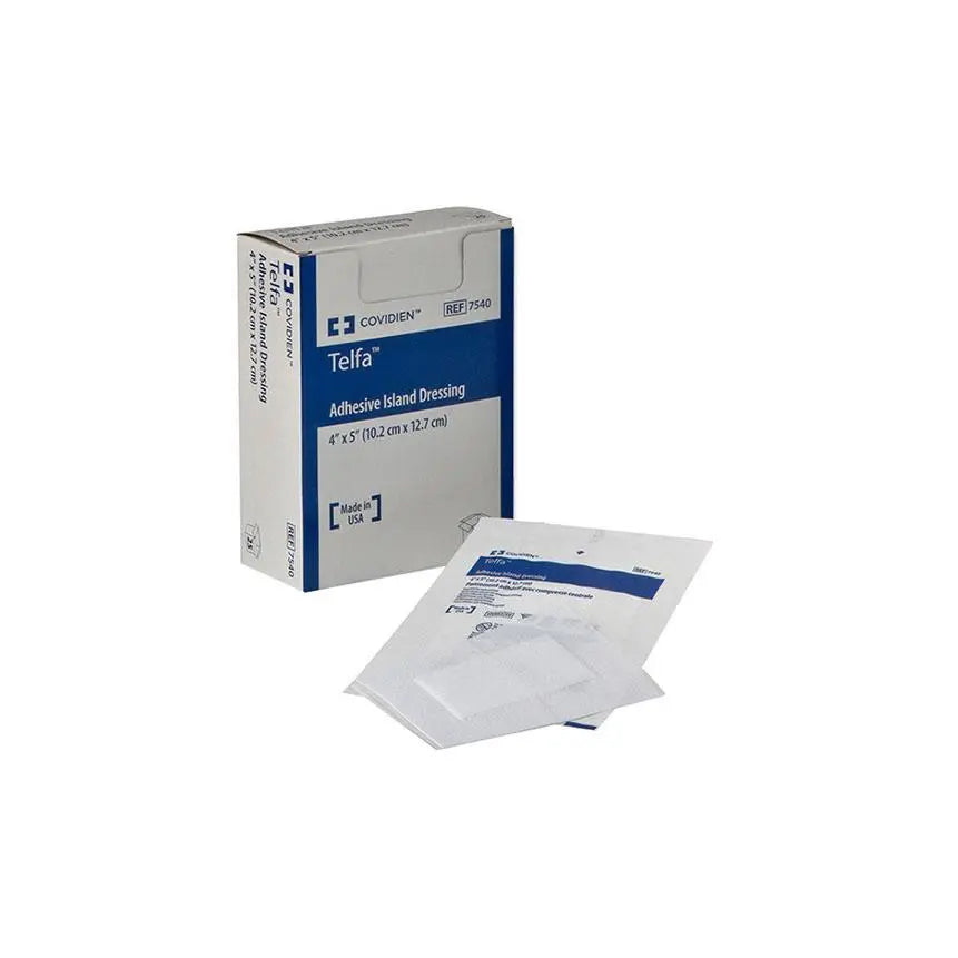 KND 7539LF (CS/8) BX/50 TELFA ISLAND DRESSING,ADHESIVE ,STERILE (3.75" X 2" )