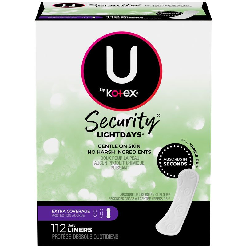 U by KOTEX® LIGHTDAYS® Liners Extra Coverage - Home Health Store Inc