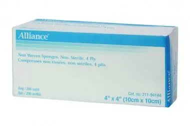 MED 94144 PK/200 NON-WOVEN GAUZE SPONGES 4IN x 4IN, 4PLY, NON-STERILE