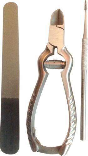 KT/1 3-Piece Foot Care Kit w/ Cutter, Ingrown Nail File & Flat File Sterile