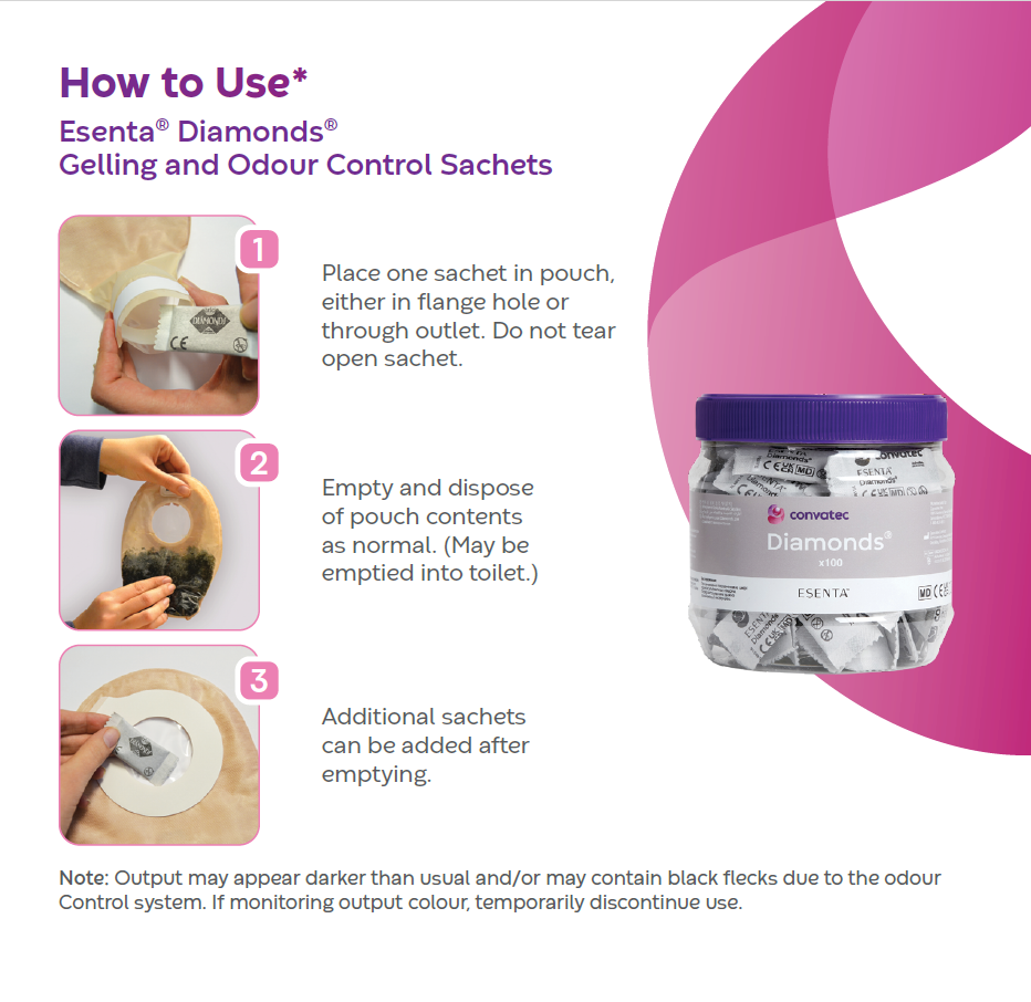 ESENTA Diamonds® Gelling and Odor Control Sachets