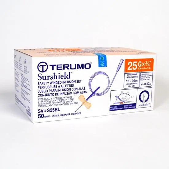 TER SVS25BL BX/50 WINGED INFUSION SET, SIZE 25G X 3/4IN 12 IN TUBING, THIN WALL