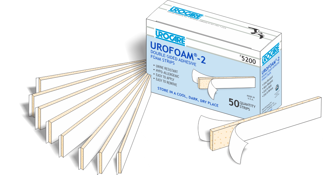 Urofoam Adhesive Foam Strips 1" - Box Of 50