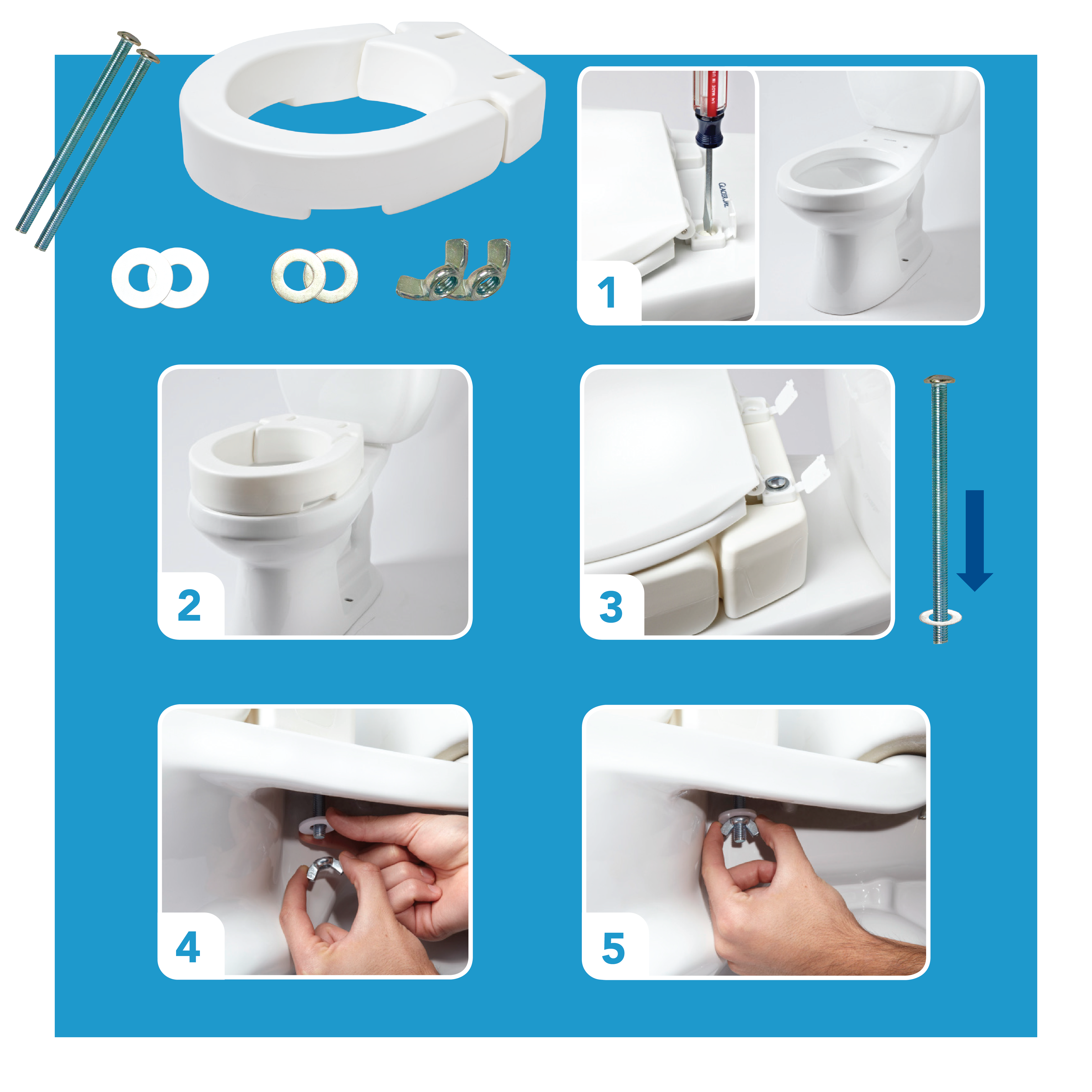 Carex Flip Up Raised Toilet Seat