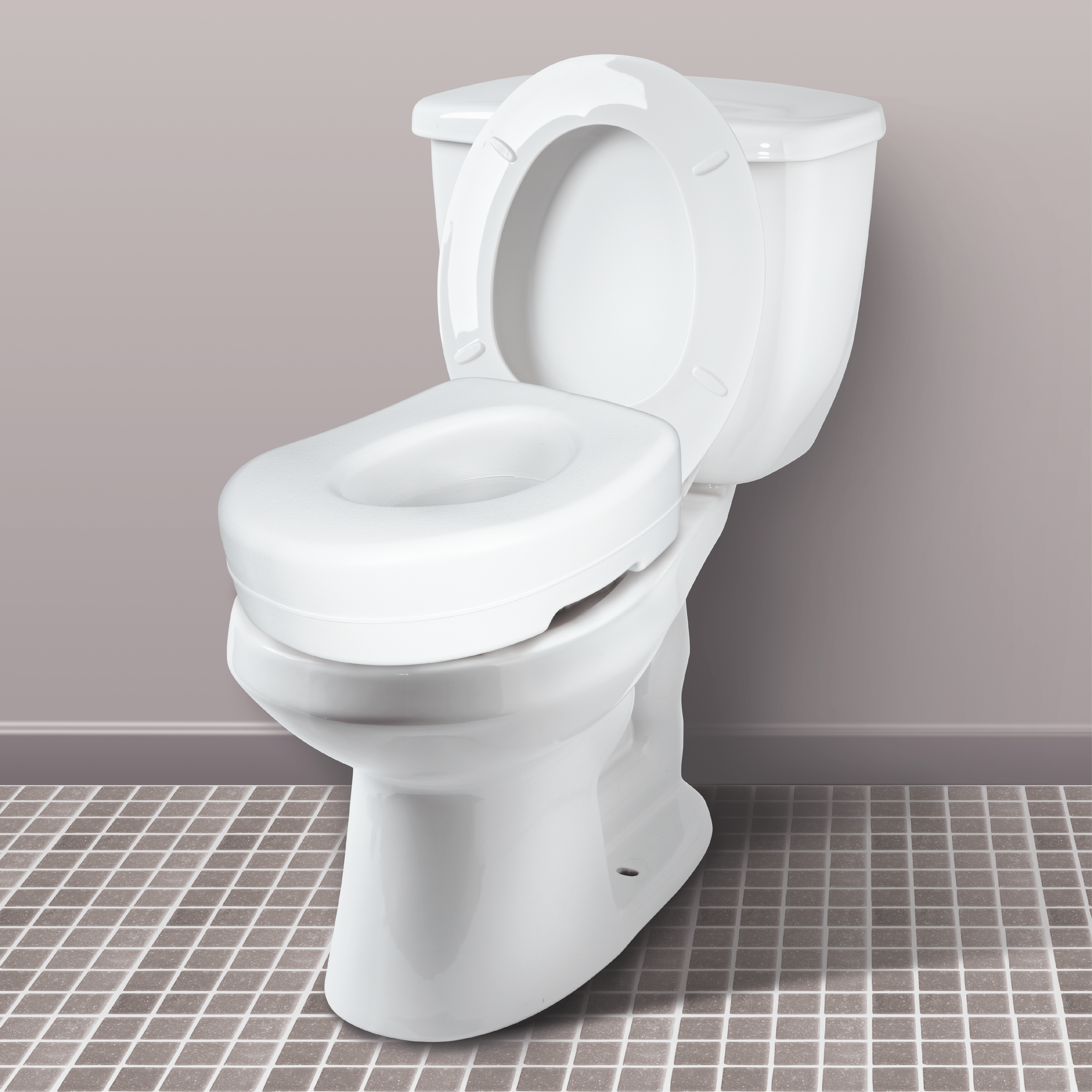 Carex Raised Toilet Seat with Rubber Pads