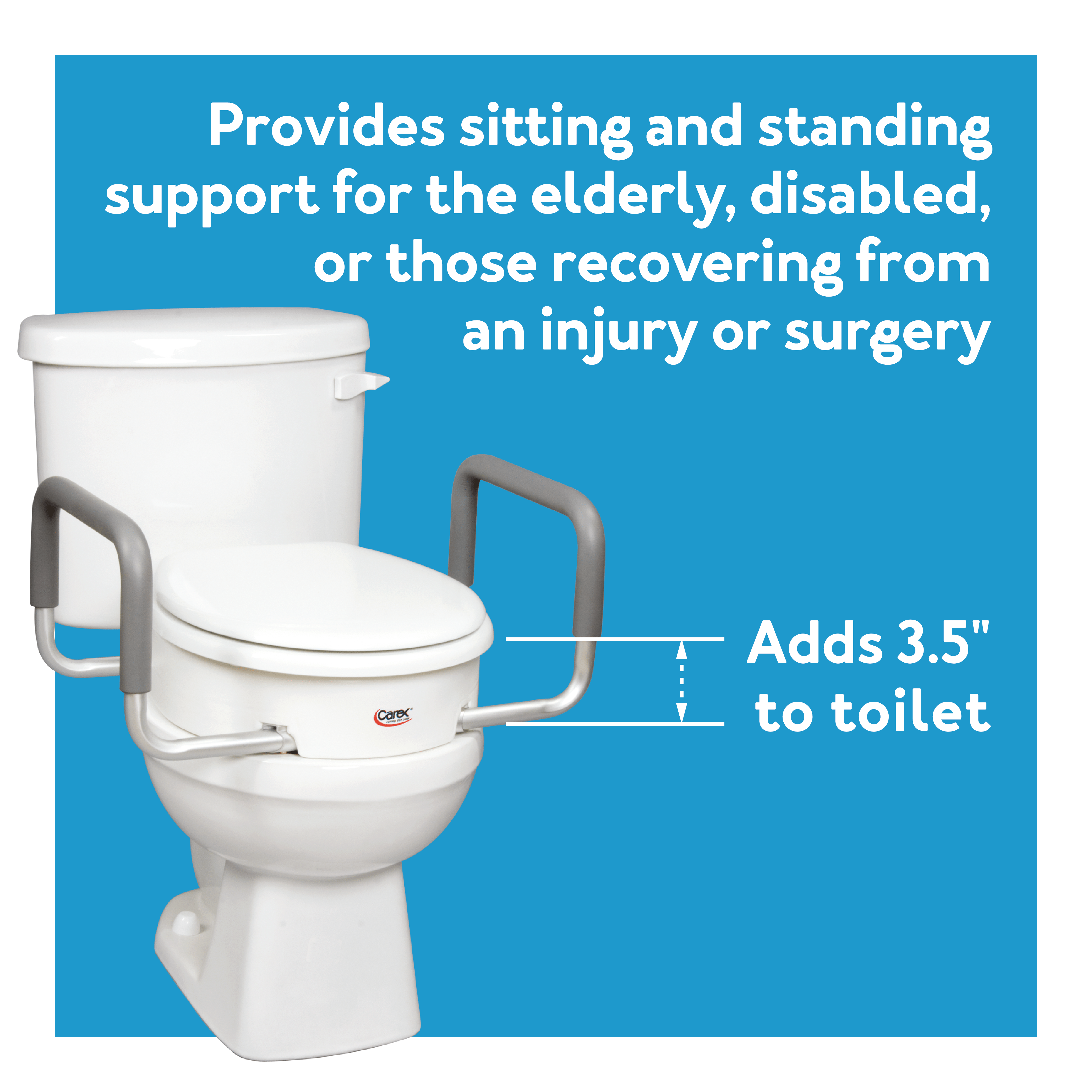 Carex Toilet Seat Elevator with Removable Arms