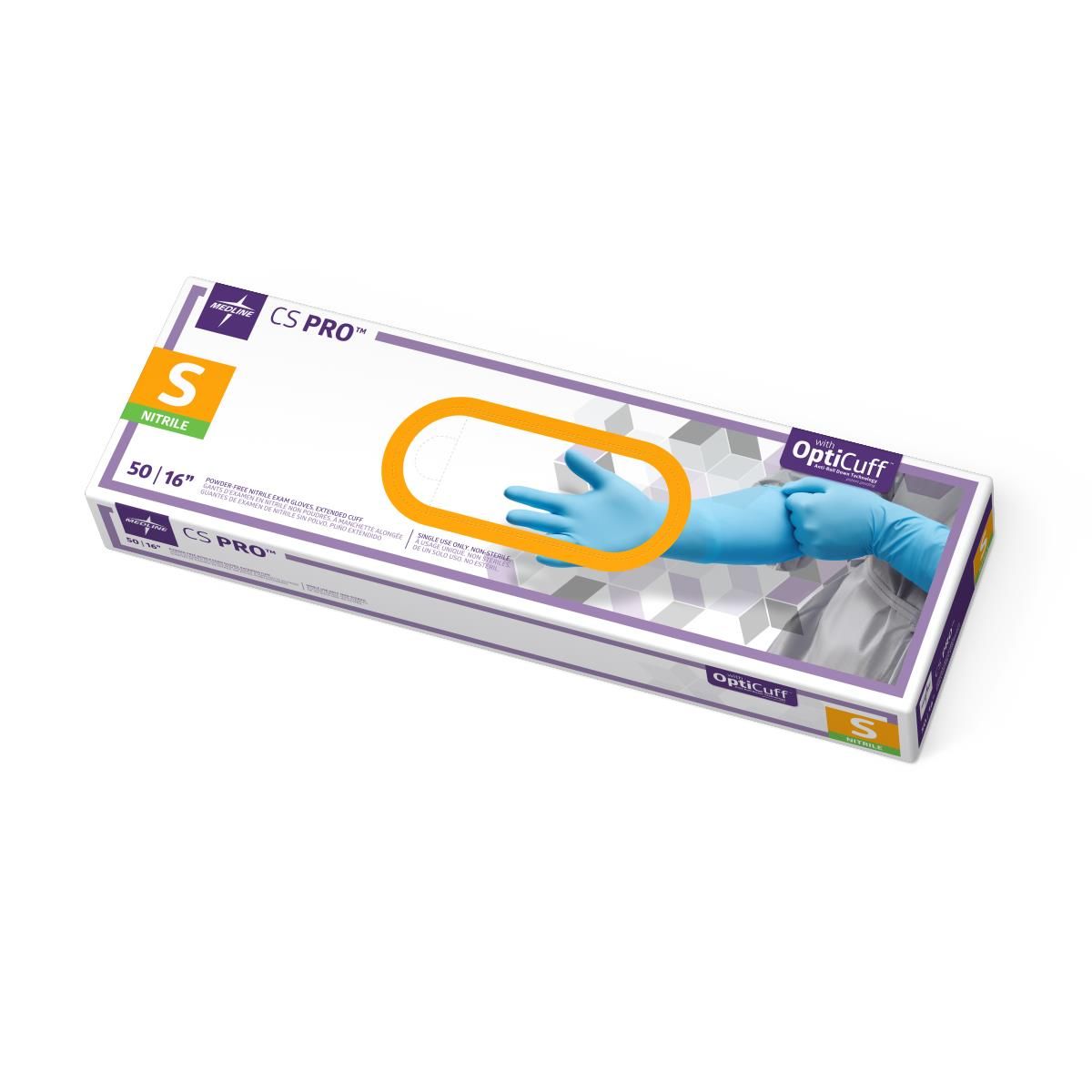 CS PRO™ Powder-Free Nitrile Exam Glove, Extended Cuff, 16" (40.6 cm), Blue
