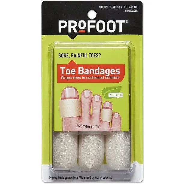 Pk/3 Profoot Toe Bandage Pad 4" Slip-On Extra-Soft Trim-To-Fit Unisex Medium - Home Health Store Inc