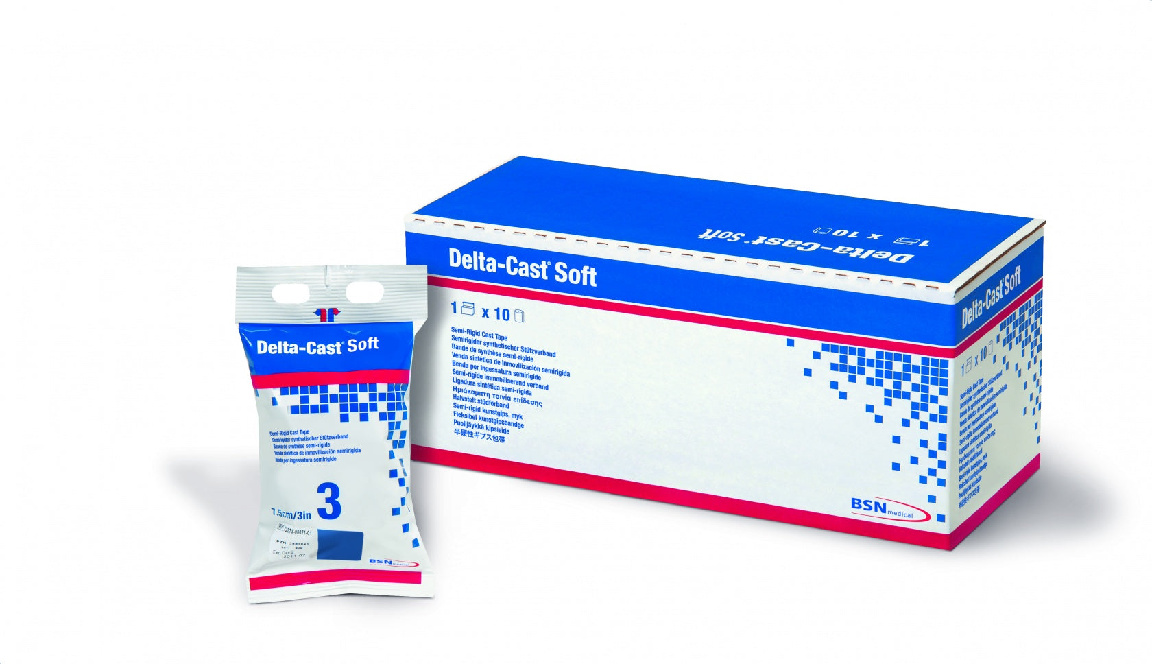 Delta-Cast Soft Polyester Semi-Rigid Cast Tape 7.5cm X 3.6m, Blue - Box Of 10 - Home Health Store Inc