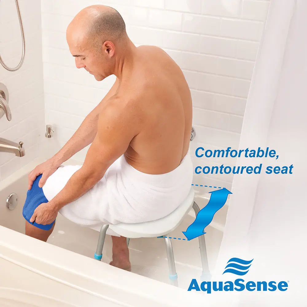 Adjustable Bath and Shower Chair with Non-Slip Comfort Seat, White - Home Health Store Inc