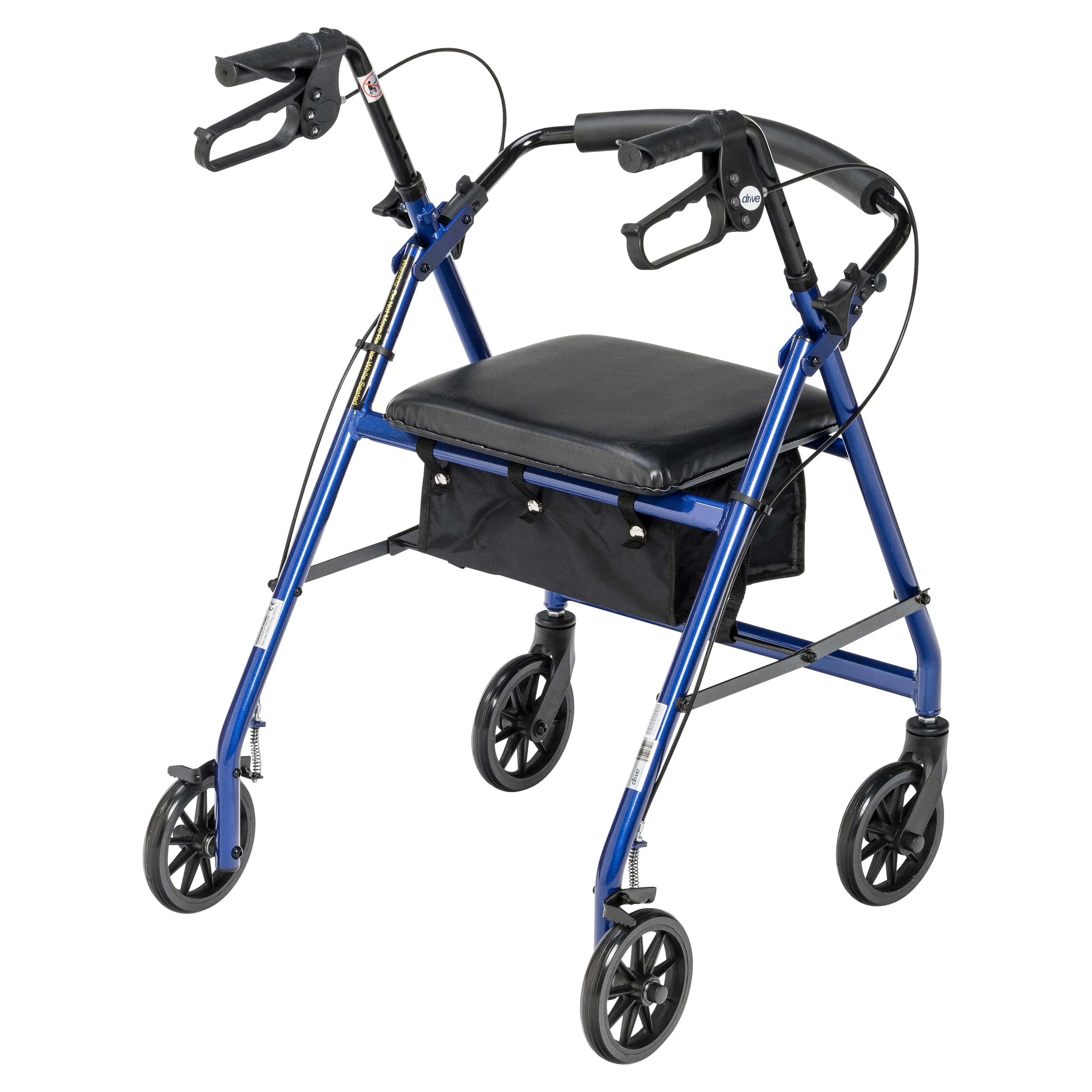 Rollator Rolling Walker with 6" Wheels, Fold Up Removable Back Support and Padded Seat - Home Health Store Inc