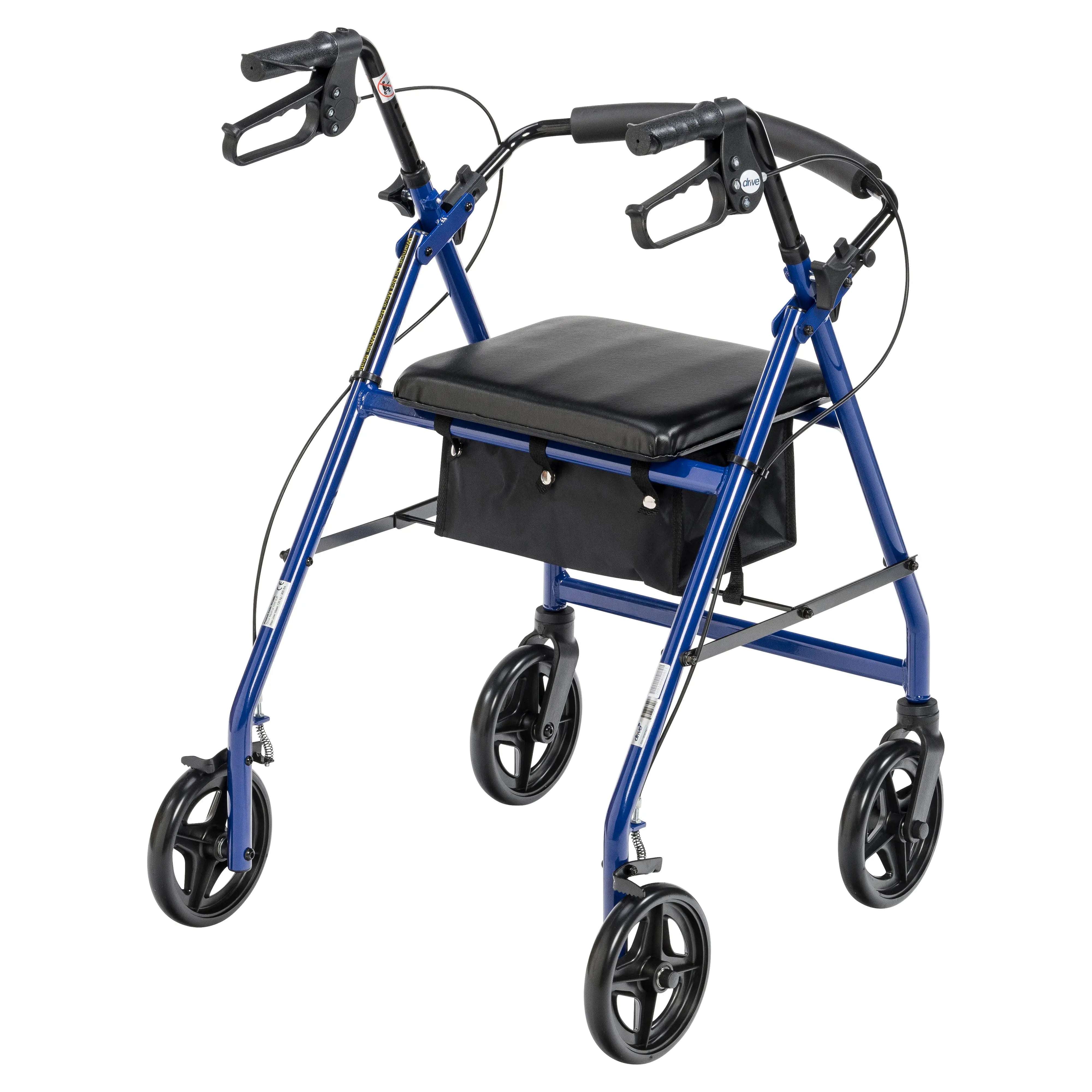 Aluminum Rollator Rolling Walker with Fold Up and Removable Back Support and Padded Seat - Home Health Store Inc